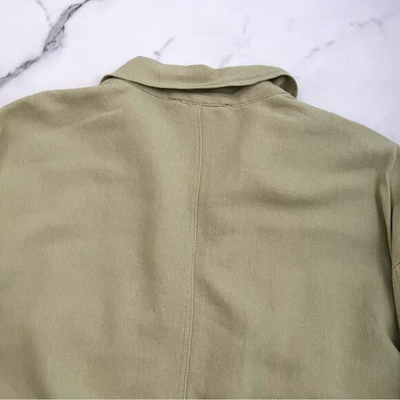 Blank NYC Utility jacket linen blend sage green Sz Medium baggy Y2K coastal - Picture 10 of 10